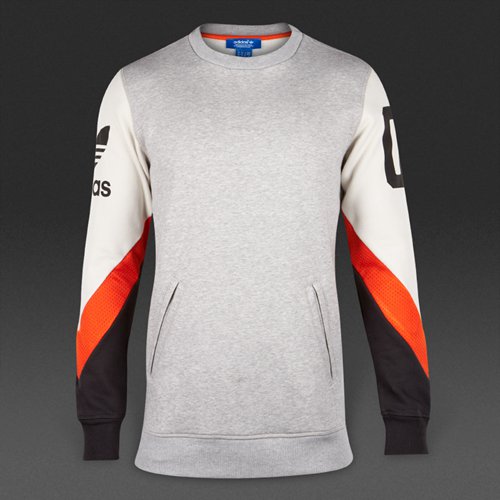 Adidas Originals Basketball Crew Top Medium Grey Heather / Red / Black for Men